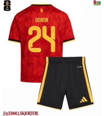 Belgien Amadou Onana #24 Hemmakläder Barn VM 2026 Kortärmad (+ Korta byxor)